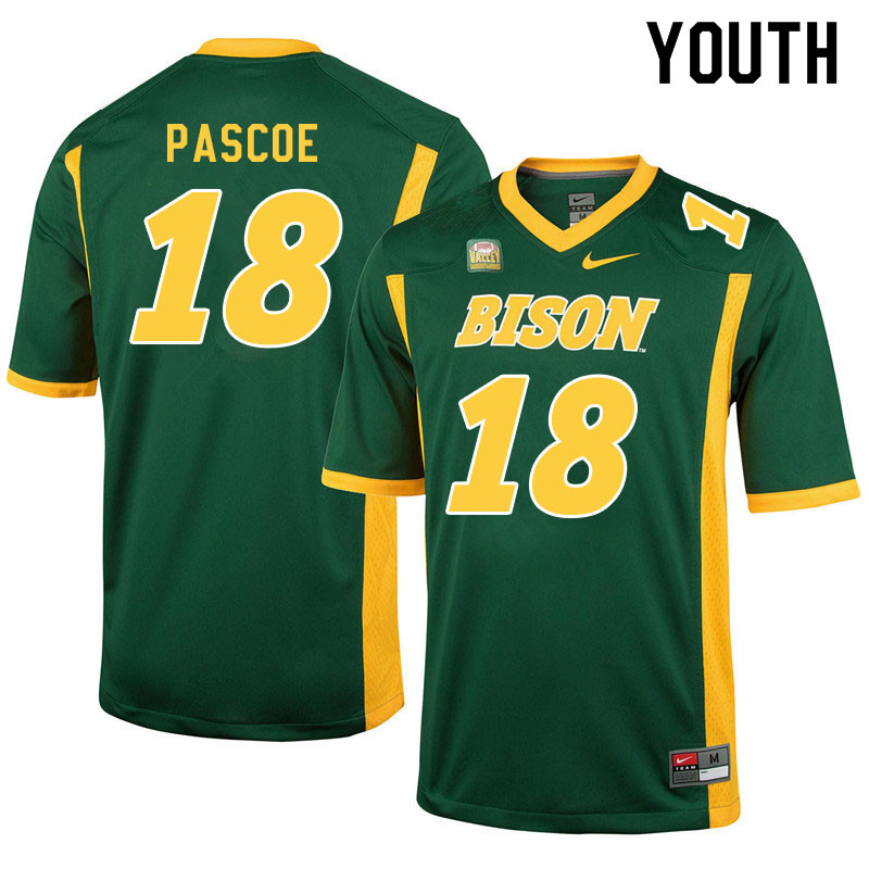 Youth #18 Britton Pascoe North Dakota State Bison College Football Jerseys Sale-Green